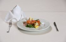 Salad with home-smoked salmon